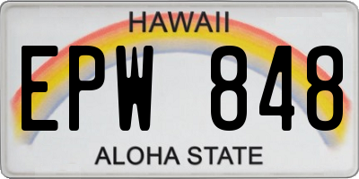 HI license plate EPW848