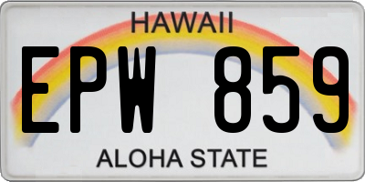 HI license plate EPW859