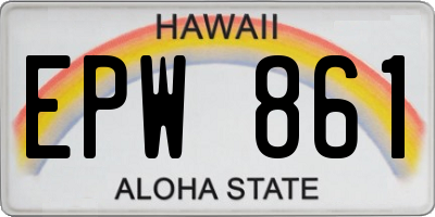 HI license plate EPW861