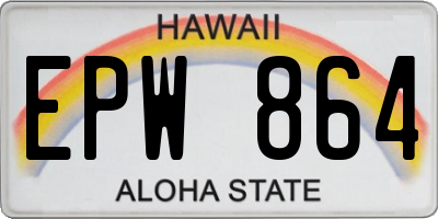HI license plate EPW864