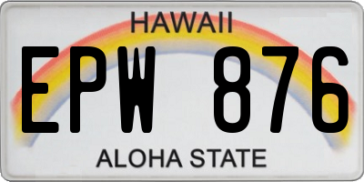 HI license plate EPW876