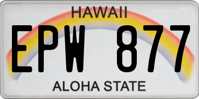 HI license plate EPW877