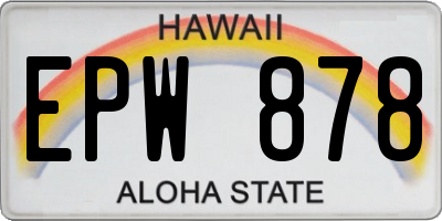 HI license plate EPW878