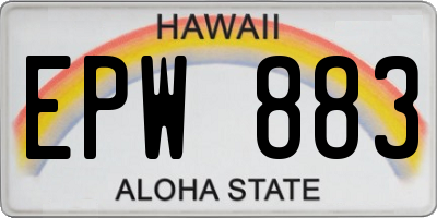 HI license plate EPW883