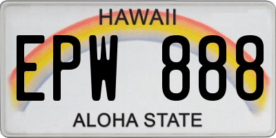 HI license plate EPW888