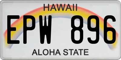 HI license plate EPW896