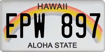 HI license plate EPW897
