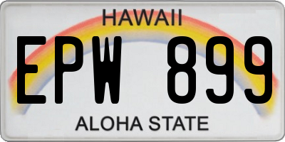 HI license plate EPW899