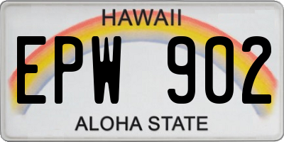 HI license plate EPW902