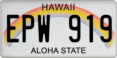 HI license plate EPW919