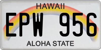 HI license plate EPW956