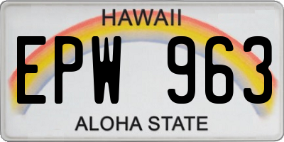 HI license plate EPW963