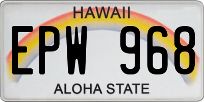 HI license plate EPW968