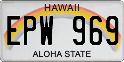 HI license plate EPW969
