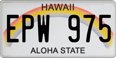 HI license plate EPW975
