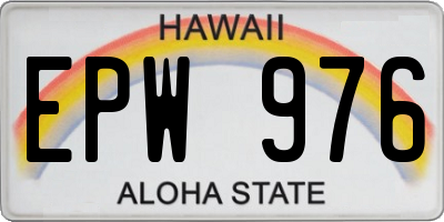HI license plate EPW976