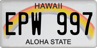 HI license plate EPW997