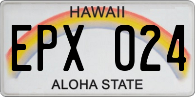 HI license plate EPX024
