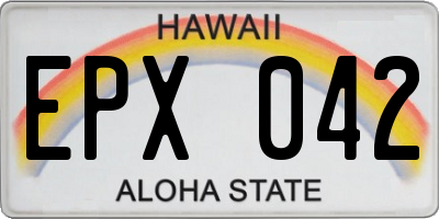 HI license plate EPX042