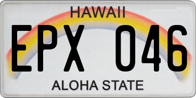 HI license plate EPX046