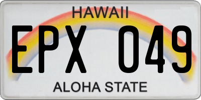 HI license plate EPX049