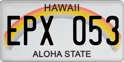 HI license plate EPX053