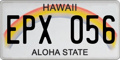 HI license plate EPX056