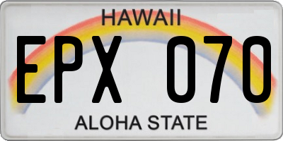HI license plate EPX070