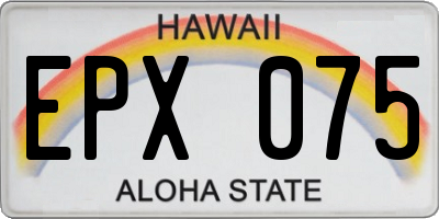 HI license plate EPX075