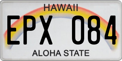 HI license plate EPX084