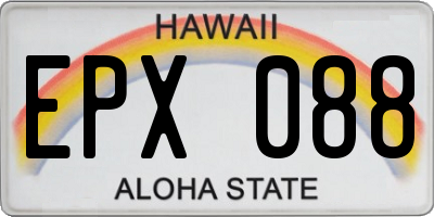 HI license plate EPX088