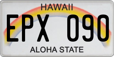 HI license plate EPX090