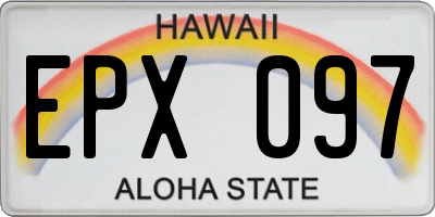 HI license plate EPX097
