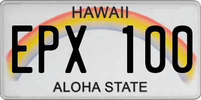 HI license plate EPX100