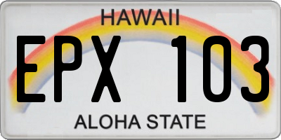 HI license plate EPX103