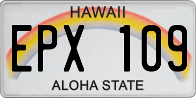 HI license plate EPX109