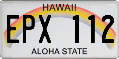 HI license plate EPX112
