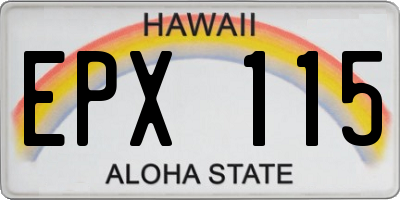 HI license plate EPX115