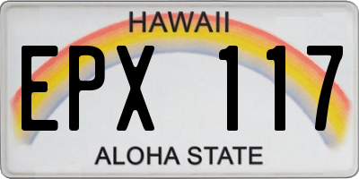 HI license plate EPX117
