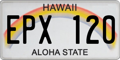 HI license plate EPX120