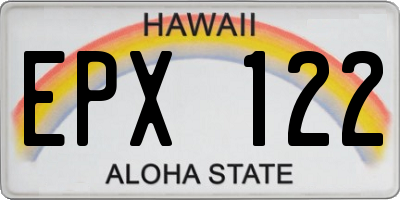 HI license plate EPX122