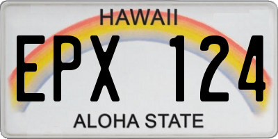 HI license plate EPX124