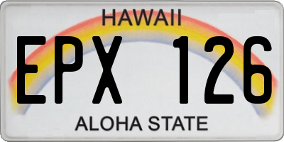 HI license plate EPX126