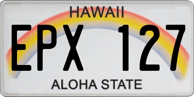 HI license plate EPX127