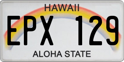 HI license plate EPX129
