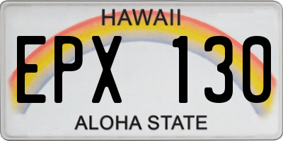 HI license plate EPX130