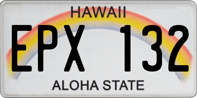 HI license plate EPX132