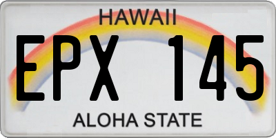 HI license plate EPX145