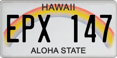 HI license plate EPX147