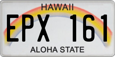 HI license plate EPX161